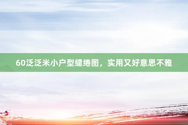 60泛泛米小户型缱绻图，实用又好意思不雅